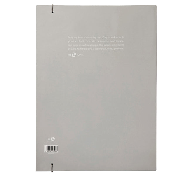 Cartella 3 lembi con elastico - A4 - dorso 1 cm - grigio chiaro - BM