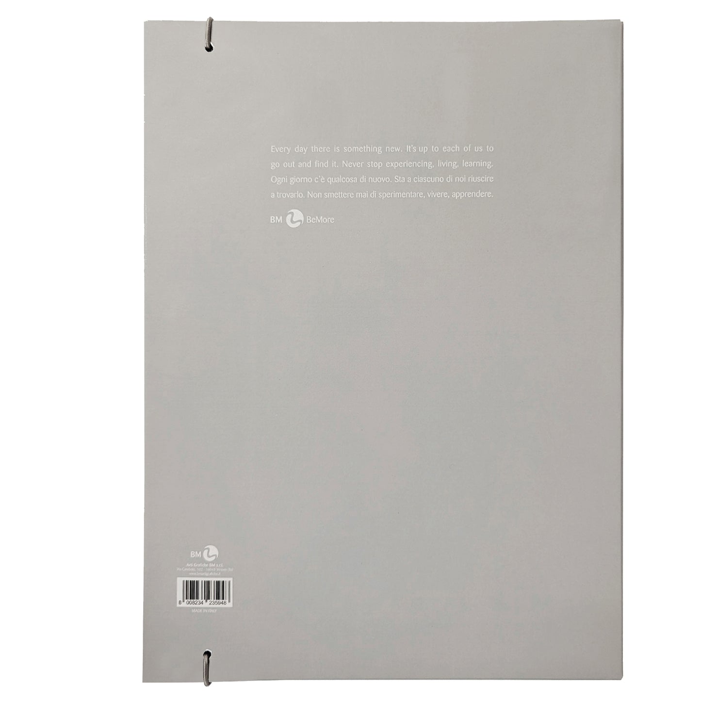 Cartella 3 lembi con elastico - A4 - dorso 1 cm - grigio chiaro - BM