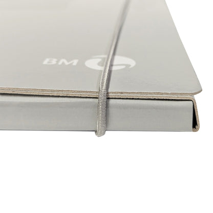Cartella 3 lembi con elastico - A4 - dorso 1 cm - grigio chiaro - BM
