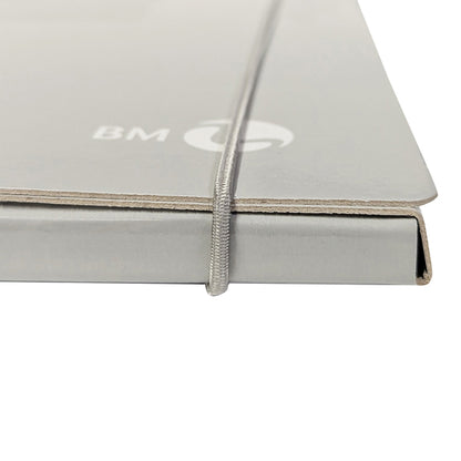 Cartella 3 lembi con elastico - A4 - dorso 1 cm - grigio chiaro - BM