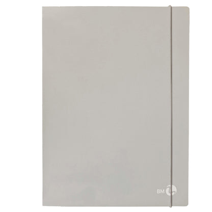 Cartella 3 lembi con elastico - A4 - dorso 1 cm - grigio chiaro - BM