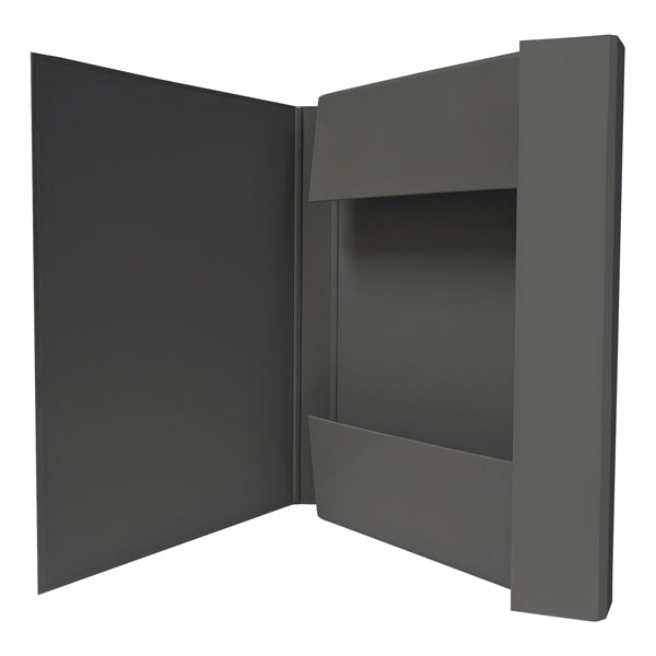 Cartella progetto con elastico - 25 x 34 cm - dorso 3 cm - grigio scuro - BM