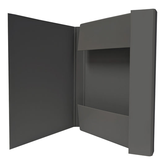 Cartella progetto con elastico - 25 x 34 cm - dorso 3 cm - grigio scuro - BM