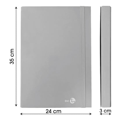 Cartella progetto con elastico - 25 x 34 cm - dorso 3 cm - grigio chiaro - BM