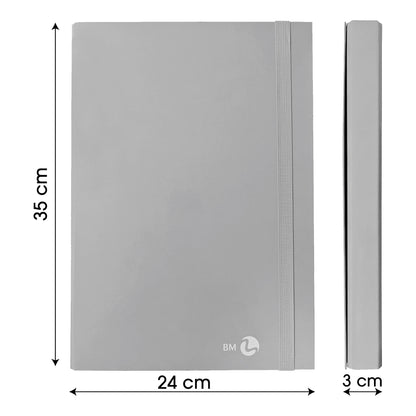 Cartella progetto con elastico - 25 x 34 cm - dorso 3 cm - grigio chiaro - BM