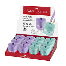 Temperamatite Grip Auto - 2 fori - c/serbatoio - Faber-Castell