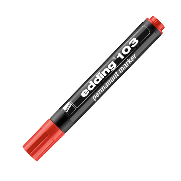 Marcatore permanente 103 - punta conica - da 1,5 a 3 mm - rosso - Edding