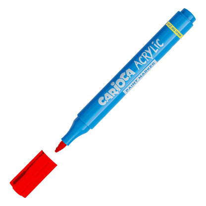 Marcatore Paint Marker acrilico - punta maxi - rosso - Carioca - conf. 8 pezzi