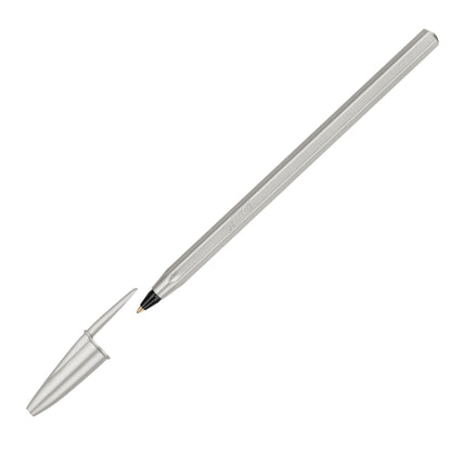 Penna sfera Cristal Glacè - 1.0 mm - inchiostro nero - fusto argento - Bic - conf. 20 pezzi