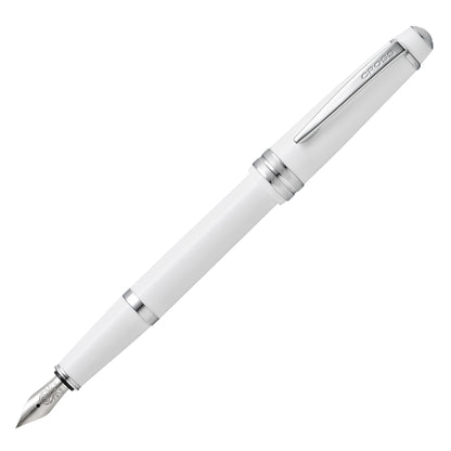 Penna stilografica Bailey Light - punta M - fusto bianco/cromo - Cross