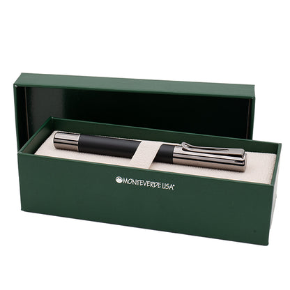 Penna roller Ritma - punta M - fusto nero - Monteverde
