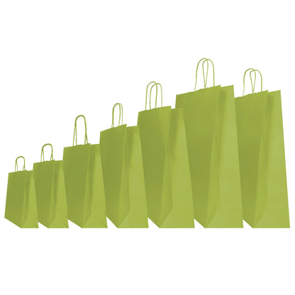 Shopper Twisted - maniglie cordino - 22 x 10 x 29 cm - carta kraft - verde fagiolo - Mainetti Bags - conf. 25 pezzi