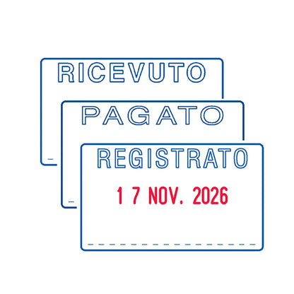 Timbro Professional datario 3 testi 5430  + RICEVUTO/PAGATO/REGISTRATO - 4 mm - autoinchiostrante - Trodat