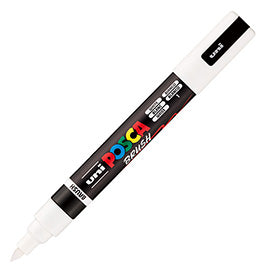 Marcatore a base d'acqua Uni Posca PC5MBR - punta brush 1.0 - 4.0mm - bianco  - Uni Mitsubishi