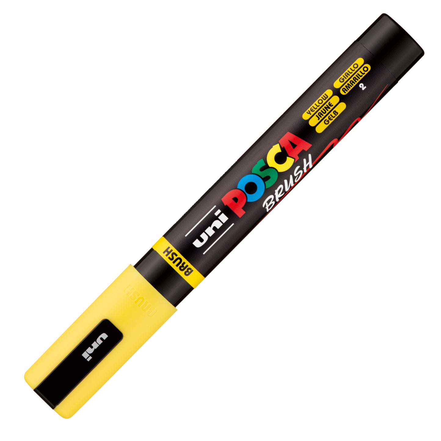 Marcatore a base d'acqua Uni Posca PC5MBR - punta brush 1.0 - 4.0mm - giallo  - Uni Mitsubishi