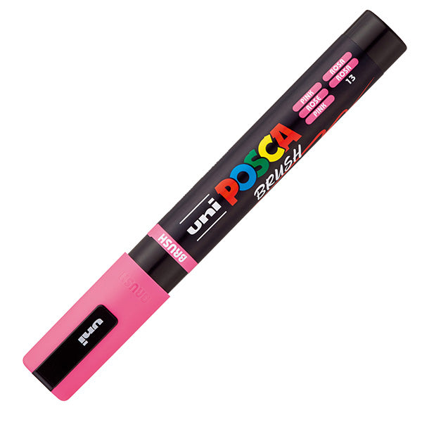 Marcatore a base d'acqua Uni Posca PC5MBR - punta brush 1.0 - 4.0mm - rosa - Uni Mitsubishi