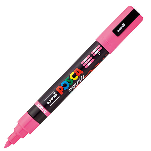 Marcatore a base d'acqua Uni Posca PC5MBR - punta brush 1.0 - 4.0mm - rosa - Uni Mitsubishi