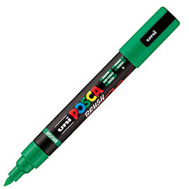 Marcatore a base d'acqua Uni Posca PC5MBR - punta brush 1.0 - 4.0mm - verde - Uni Mitsubishi