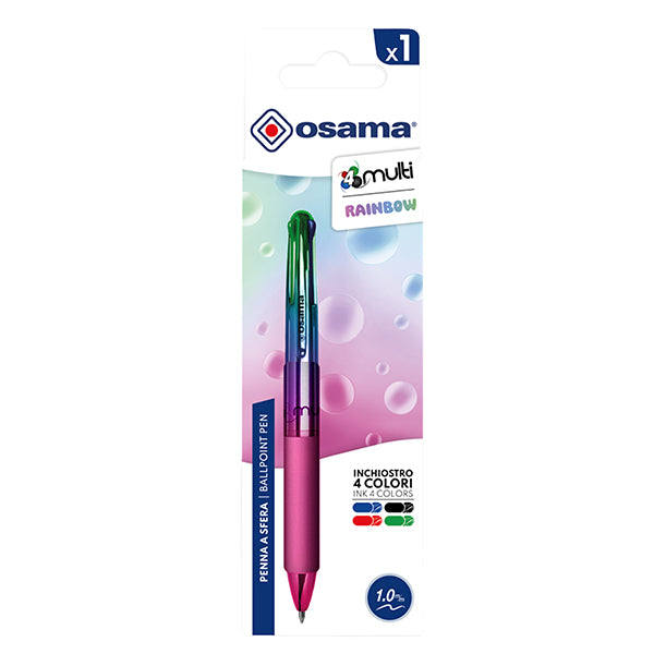 Penna a sfera 4 Multi Chrome - punta 1,00 mm - 4 colori - rainbow  - Osama