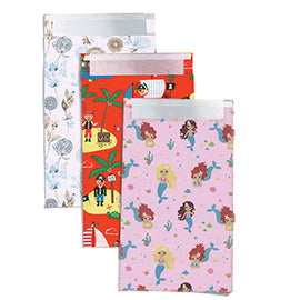 Sacchetto regalo - fantasie assortite - c/patella adesiva - 36 x 50 + 5 cm - carta - Rex Sadoch - conf. 2pz