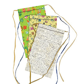 Sacchetto regalo - fantasie assortite - c/nastro rafia - 36 x 50 + 5 cm - carta - Rex Sadoch - conf. 2pz