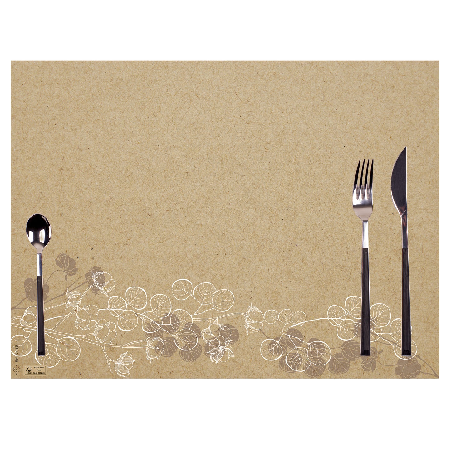 Tovaglietta monouso Floral - 30 x 40 cm - carta - avana - Pro Nappe - conf. 400 pezzi