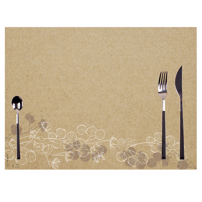 Tovaglietta monouso Floral - 30 x 40 cm - carta - avana - Pro Nappe - conf. 400 pezzi