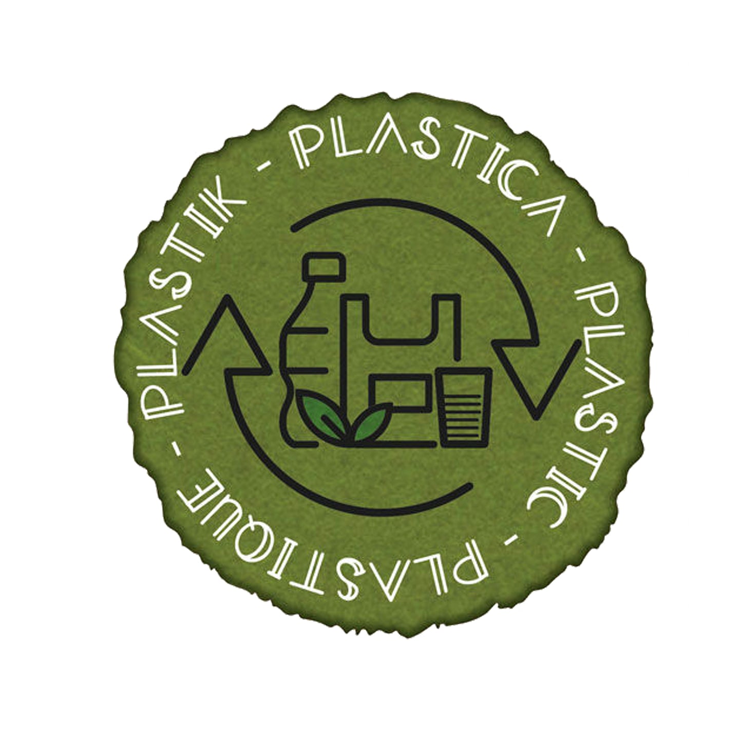 Etichetta in vinile raccolta differenziata Stik - plastica - autoadesiva - 10,5 x 10,5 cm - PVC - verde - Medial International