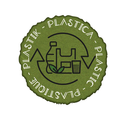 Etichetta in vinile raccolta differenziata Stik - plastica - autoadesiva - 10,5 x 10,5 cm - PVC - verde - Medial International