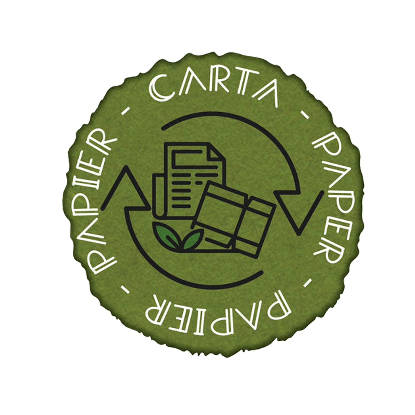 Etichetta in vinile raccolta differenziata Stik - carta - autoadesiva - 10,5 x 10,5 cm - PVC - verde - Medial International