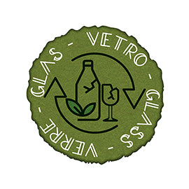 Etichetta in vinile raccolta differenziata Stik - vetro - autoadesiva - 10,5 x 10,5 cm - PVC - verde - Medial International