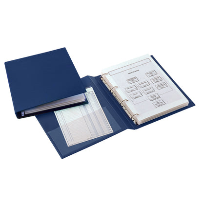 Raccoglitore Sanremo 2000 - 22 x 30 cm - 4 anelli a D 40 mm - dorso 5,5 cm - blu - Sei Rota