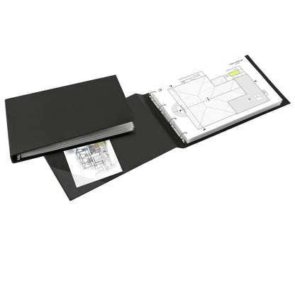 Raccoglitore Sanremo 2000 - 42 x 30 cm album - 4 anelli a D 25 mm - dorso 4 cm - nero - Sei Rota