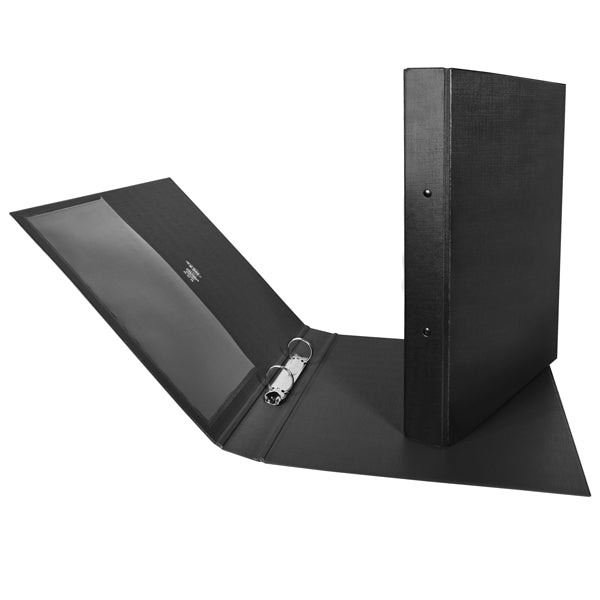 Raccoglitore Stelvio - 22 x 30 cm - 2 anelli a R 25 mm - dorso 3 cm - nero - Sei Rota