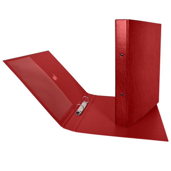 Raccoglitore Stelvio - 22 x 30 cm - 2 anelli a R 25 mm - dorso 3 cm - rosso - Sei Rota
