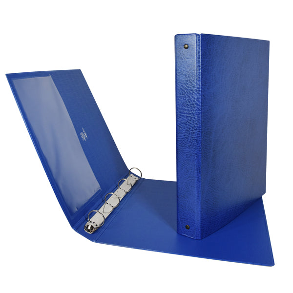 Raccoglitore Stelvio - 22 x 30 cm - 4 anelli a R 25 mm - dorso 3 cm - blu - Sei Rota
