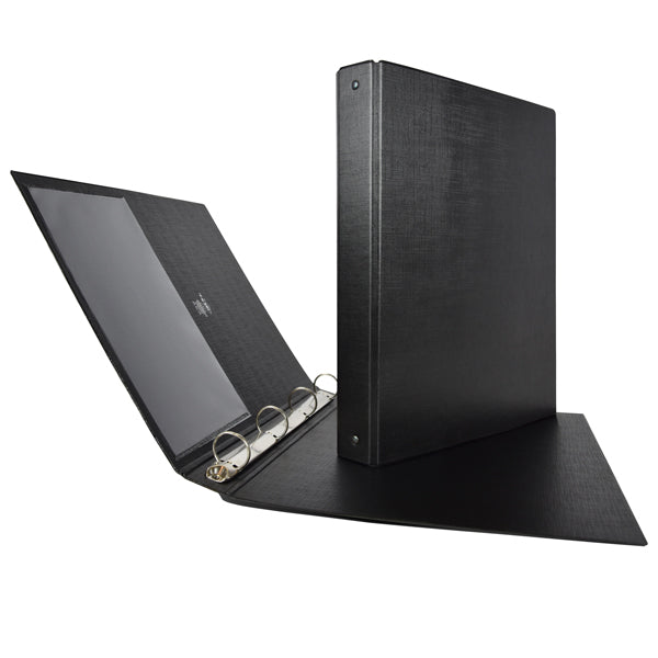 Raccoglitore Stelvio - 22 x 30 cm - 4 anelli a R 25 mm - dorso 3 cm - nero - Sei Rota