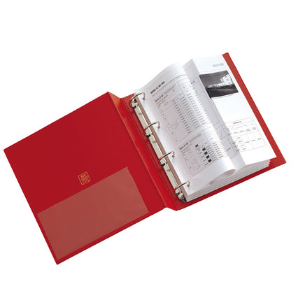 Raccoglitore Stelvio - 22 x 30 cm - 4 anelli tondi 40 mm - dorso 5,5 cm - rosso - Sei Rota
