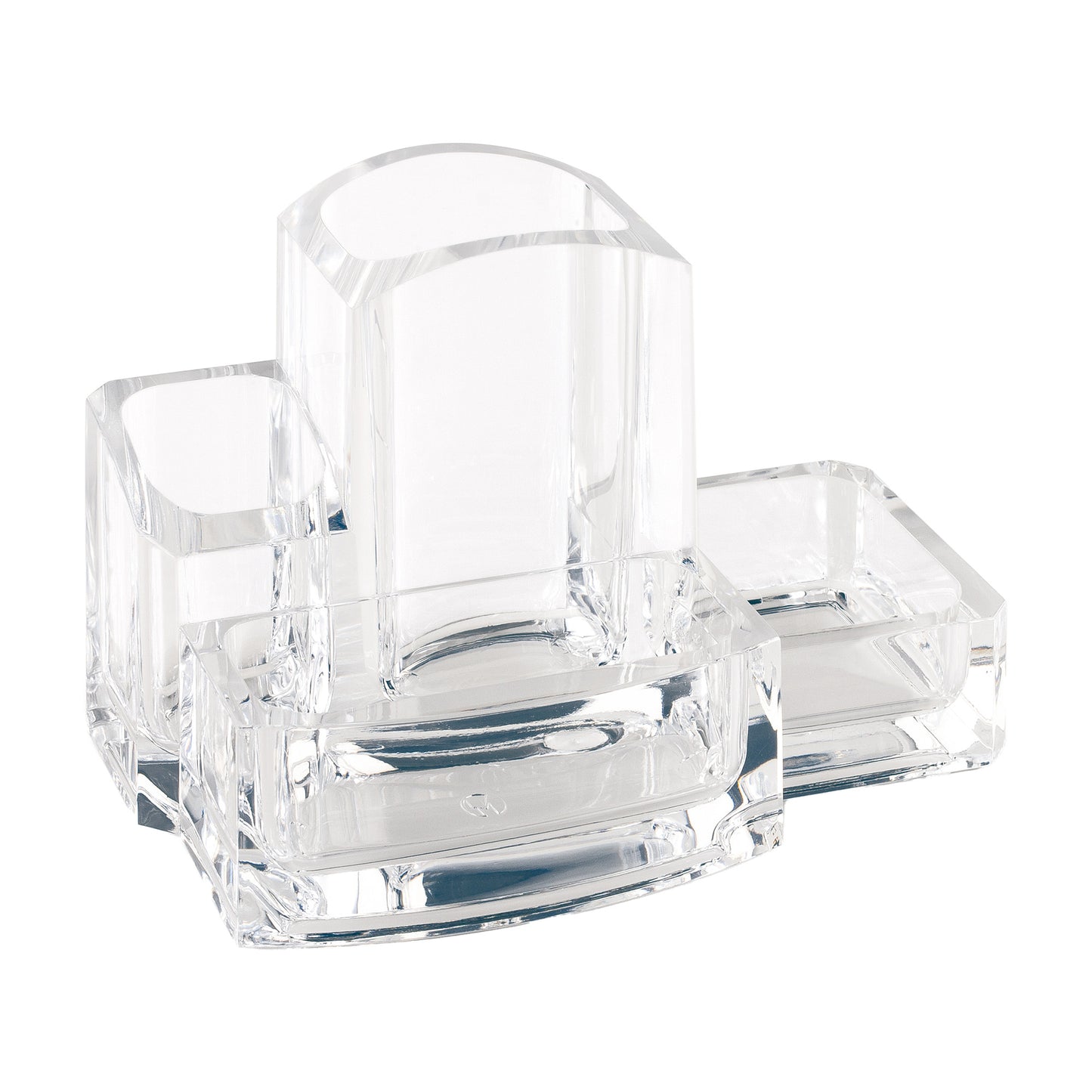 Portacancelleria con portapenne - acrilico - 15 x 10 x 9 cm - trasparente - Lebez