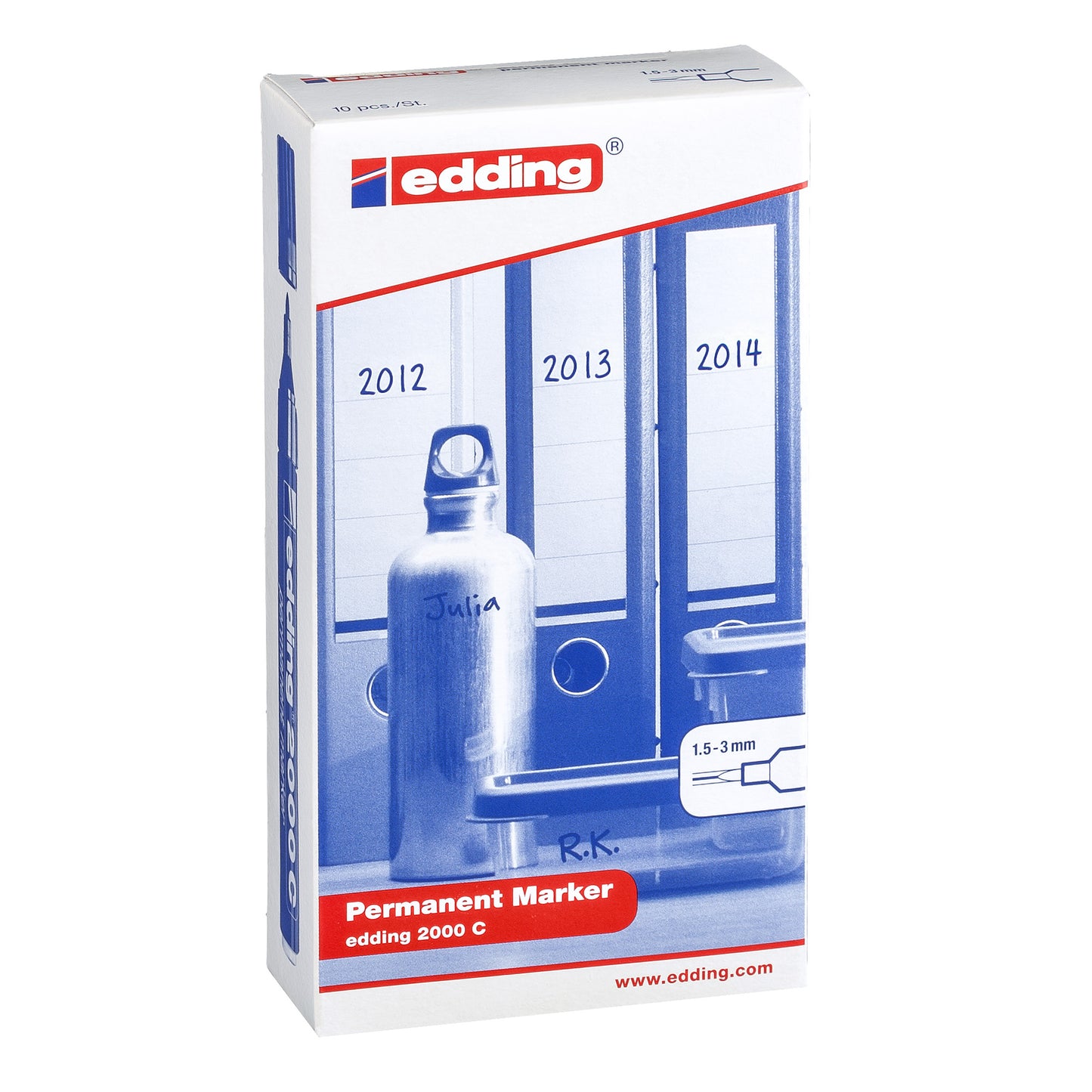 Marcatore permanente 2000C - punta conica - da 1,5 a 3 mm - blu  - Edding