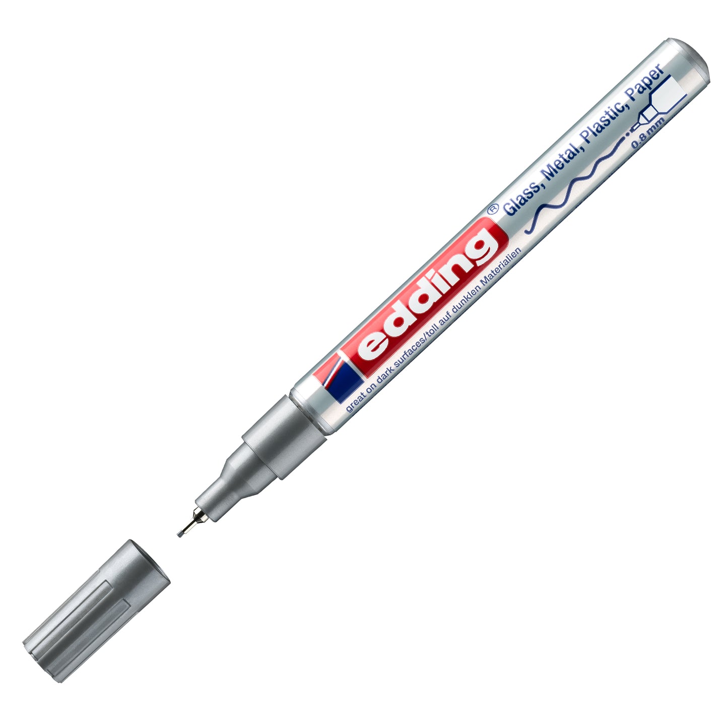Marcatore permanente a vernice 780 - punta tonda extra fine - 0,8 mm - argento  - Edding