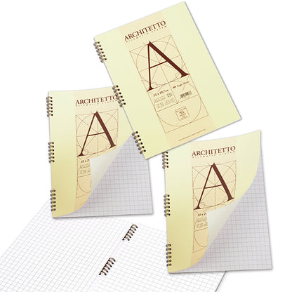 Blocco Architetto - spiralato - 220 x 297mm - 100 gr - 40 fogli - bianco - Pigna