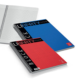 Blocco Liberty Block spiralato - 22x29,7cm - 4 fori - microperforato - 70 gr - 80 fg - 5 mm - Pigna