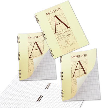 Blocco Architetto - spiralato - 220 x 297mm - 100 gr - 40 fogli - 10mm - Pigna
