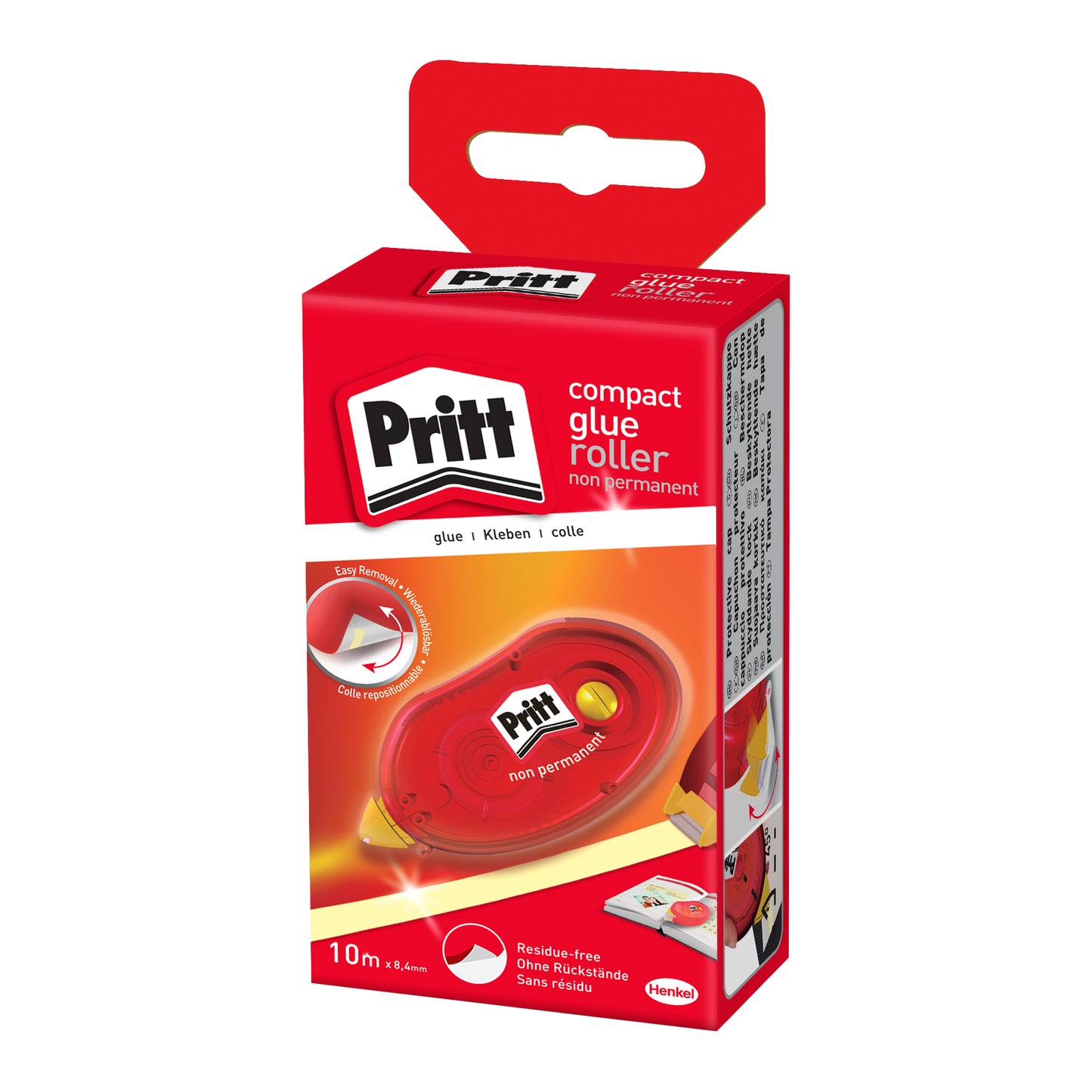 Colla a nastro Roller Compact - removibile - 8,4 mm x 10 m - Pritt