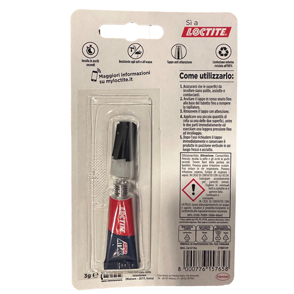 Colla Super Attak Original - 3 gr - trasparente - Loctite