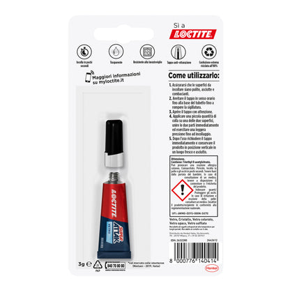 Colla Super Attak Vetro - 3 gr - trasparente - Loctite