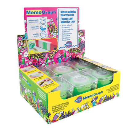 Nastro adesivo con dispenser Memograph - 50 mm x 10 m - PVC - verde - Eurocel