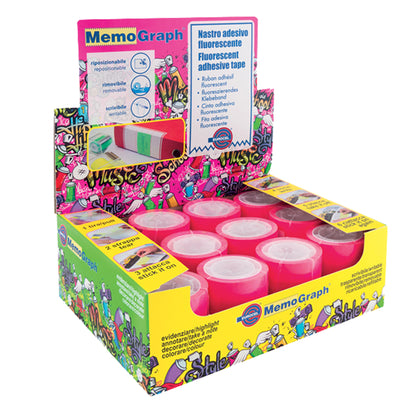 Ricarica nastro adesivo Memograph - 50 mm x 10 m - PVC - rosa - Eurocel