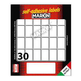 Etichette adesive - in carta - permanenti - 27 x 17 mm - 30 et/fg - 10 fogli - bianco - Markin